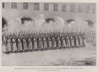 The Funeral of the late Prince Alfred of Saxe-Coburg-Gotha at Schloss Friedenstein, the Farewell Volley by William Barnes Wollen